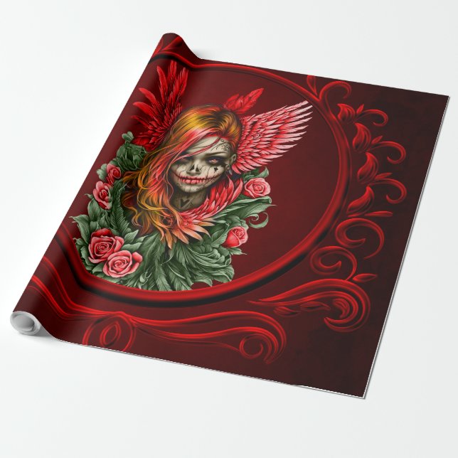 Gotisches Blossom, der Engel der Rose. Geschenkpapier (Ungerollt)
