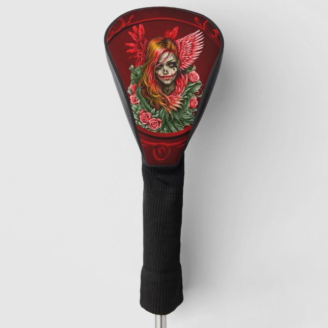 Gotisches Blossom, der Engel der Rose. Golf Headcover (Vorderseite)