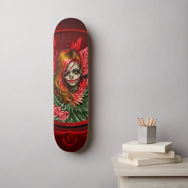 Gotisches Blossom, der Engel der Rose. Skateboard (Wandkunst)