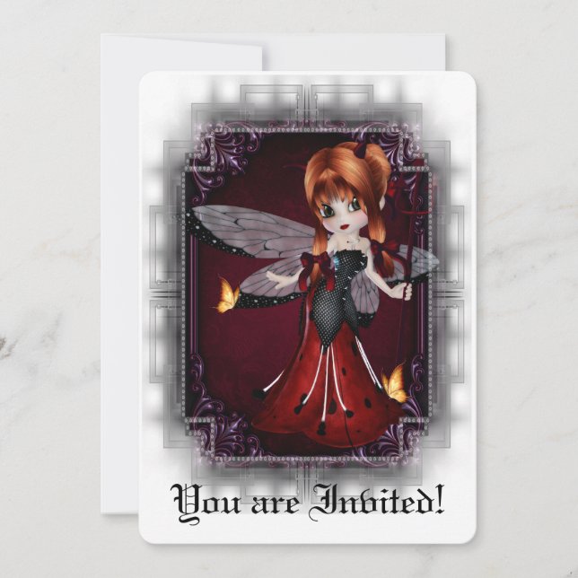 Gotisches Brautparty laden kleinen Einladung (Vorderseite)