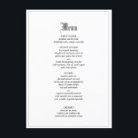 Gotisches elegantes Abendmenü mit Grenz Menükarte<br><div class="desc">Dieses gotisch inspirierte Hochzeitsmenü kann individuell gestaltet werden. Es stehen Bearbeitungsoptionen zur Verfügung.</div>