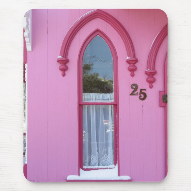 Gotisches Fenster und Schnee - Martha's Vineyard Mousepad (Vorne)
