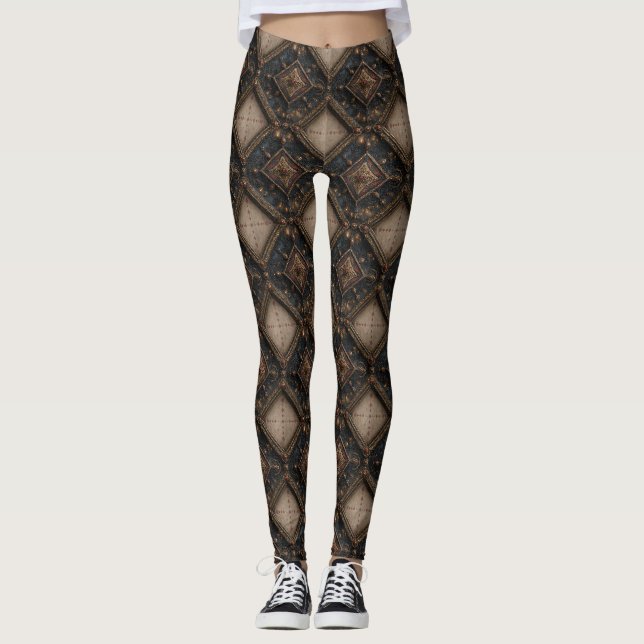 Gotisches geschnitztes Holzwerk Muster (1) Leggings (Vorderseite)