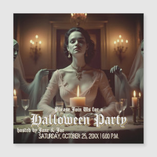 Gotisches Halloween-Bankett in Candlelight Magnetkarte
