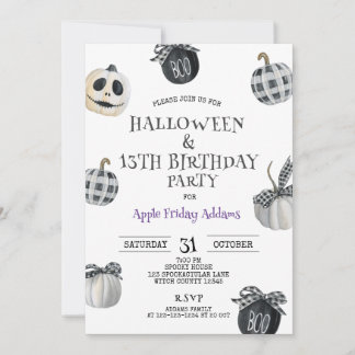 Gotisches Halloween, Black 13. Geburtstagsparty Einladung