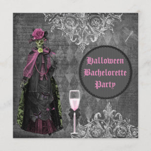 Gotisches Halloween-Braut-Shabby Chic Bachelorette Einladung
