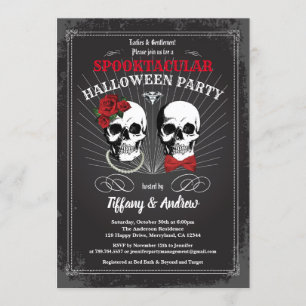 Gotisches Halloween-Party einladen. Schwarz-weiß Einladung