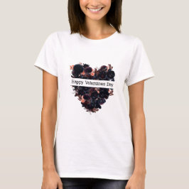 Gotisches Herz aus schwarzen Blume. Dunkle Romanti T-Shirt