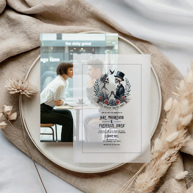 Gotisches Hochzeitsszenario "Till Death Do us Part (Till Death Do Us Part" Gothic Wedding Photo Vellum Invitations)