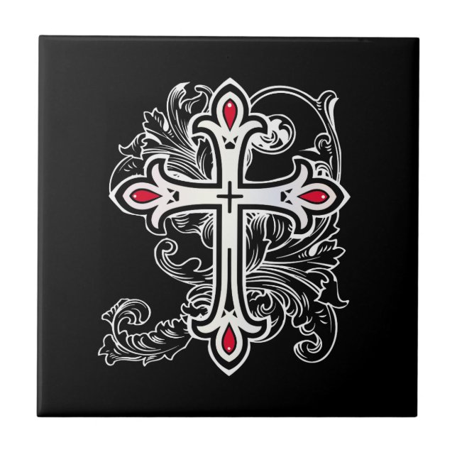 gotisches Kreuz Fliese (Vorderseite)