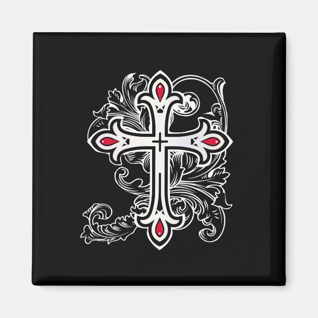Gotisches Kreuz Magnet (Vorne)