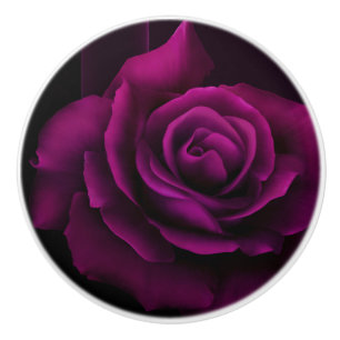 Gotisches Lila Foto einer Rose Keramikknauf