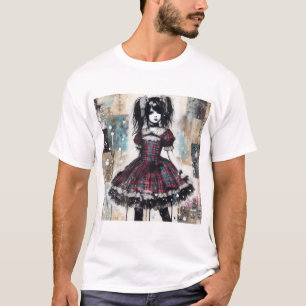Gotisches Maiden von Tartan T-Shirt
