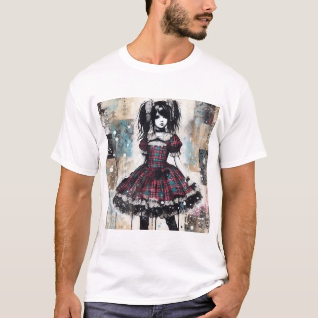 Gotisches Maiden von Tartan T-Shirt (Vorderseite)
