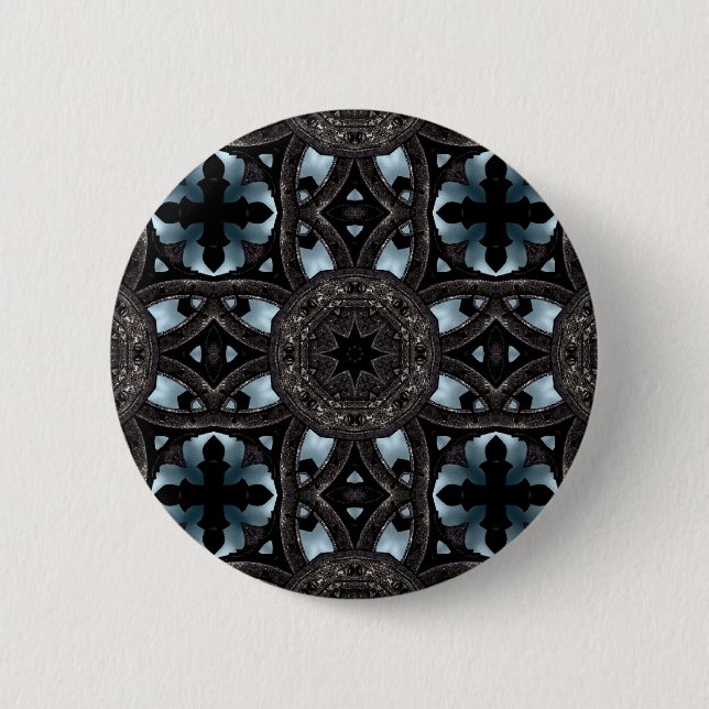 Gotisches Mittelalterkaleidoskop Button (Vorderseite)