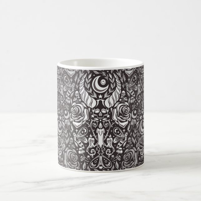 gotisches monochromes Muster Kaffeetasse (Mittel)