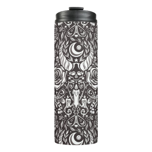 gotisches monochromes Muster Thermosbecher (Vorderseite)
