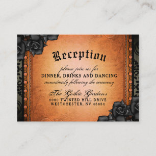 Gotisches orange Schwarzes 3,5 x Halloweens Begleitkarte