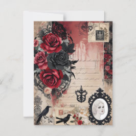 Gotisches Romantisches Whimsical Vintag Elegante Postkarte