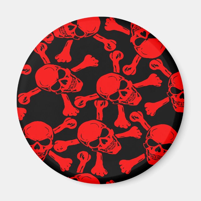 GOTISCHES SCHÄDEL-KNOCHEN-MUSTER MAGNET (Vorne)