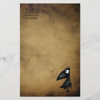 Gotisches schwarzes Krähenbriefpapier Briefpapier