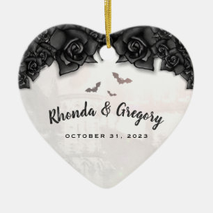 Gotisches schwarzes Rosen-u. Keramik Ornament