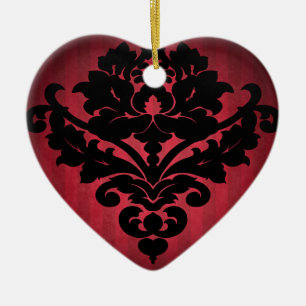 Gotisches Schwarzes und Rot des viktorianischen Keramik Ornament