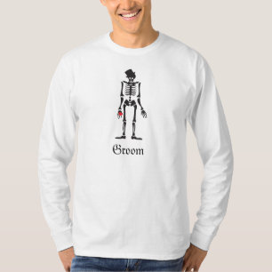 Gotisches Skeleton Bräutigam-Gastgeschenk T-Shirt