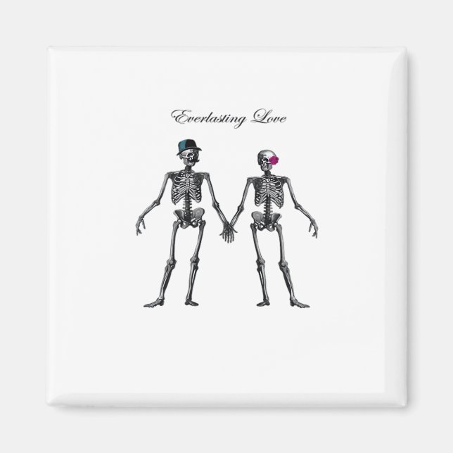Gotisches Skeleton Couple (Old Pink) Classic Magnet (Vorne)