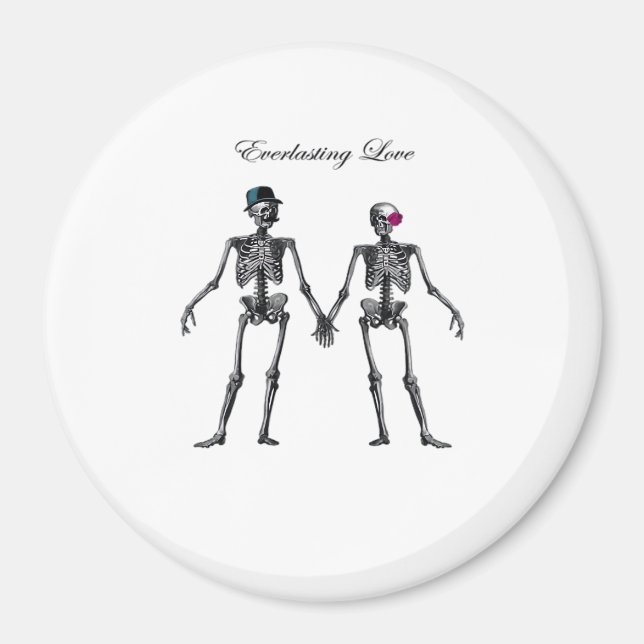 Gotisches Skeleton Couple (Old Pink) Classic Magnet (Vorne)