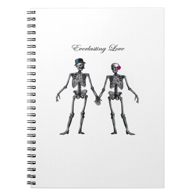 Gotisches Skeleton Couple (Old Pink) Classic Notizblock (Vorderseite)