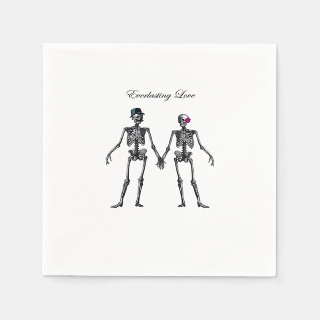 Gotisches Skeleton Couple (Old Pink) Classic Serviette (Vorderseite)