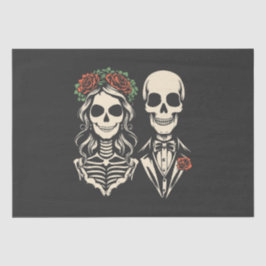 Gotisches Skelett Rose Hochzeitsfeiern Seidenpapier