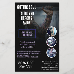 Gotisches Soul Tattoo & Piercing Salon   Beruflich Flyer