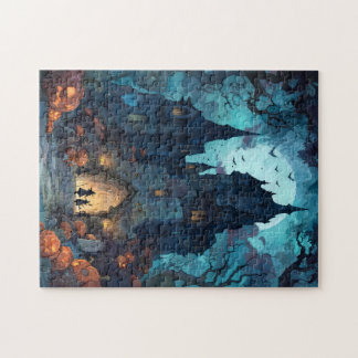 Gotisches Spuk Schloss Halloween Puzzle