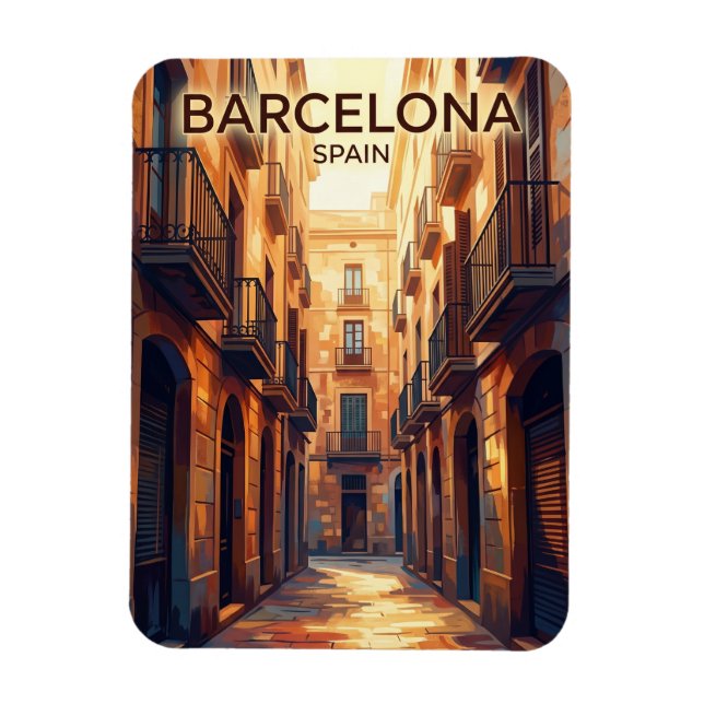 Gotisches Viertel Spanien Magnet (Vertikal)