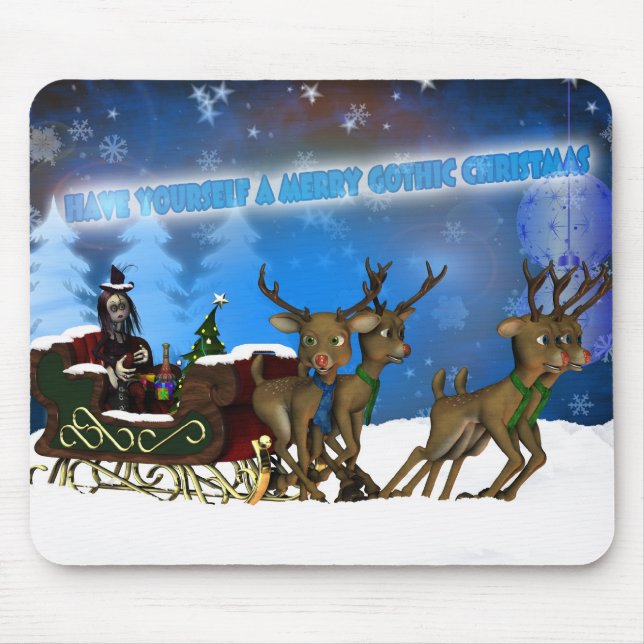 Gotisches Weihnachten Mousepad, H.I.P. Und Ren Mousepad (Vorne)
