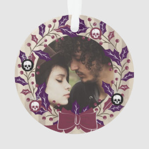 Gotisches Weihnachtswreath-Foto Ornament