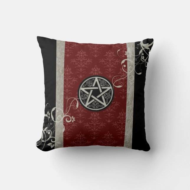 Gotisches Wiccan Pentagramm Kissen (Vorderseite)