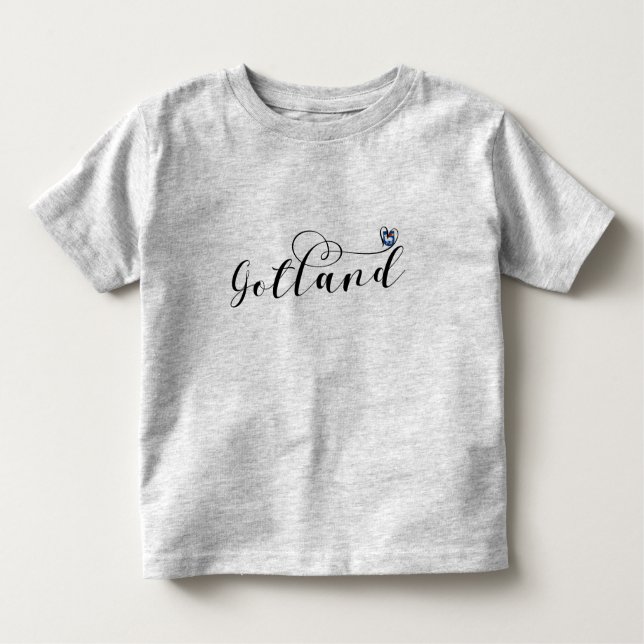 Gotland Flag Heftskriptdesign, Schweden Kleinkind T-shirt (Vorderseite)