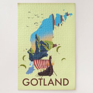 Gotland Ostsee Wikinger Reisekarte Puzzle