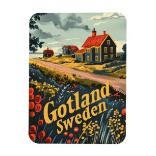 Gotland Schweden Reiseanzeige Magnet