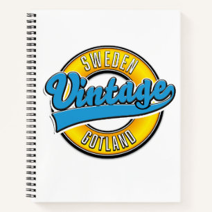 Gotland Schweden Vintage-Logo Notizbuch