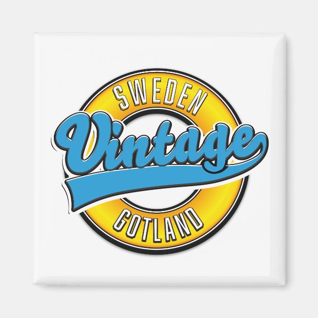 Gotland Schweden Vintages Logo Magnet (Vorne)