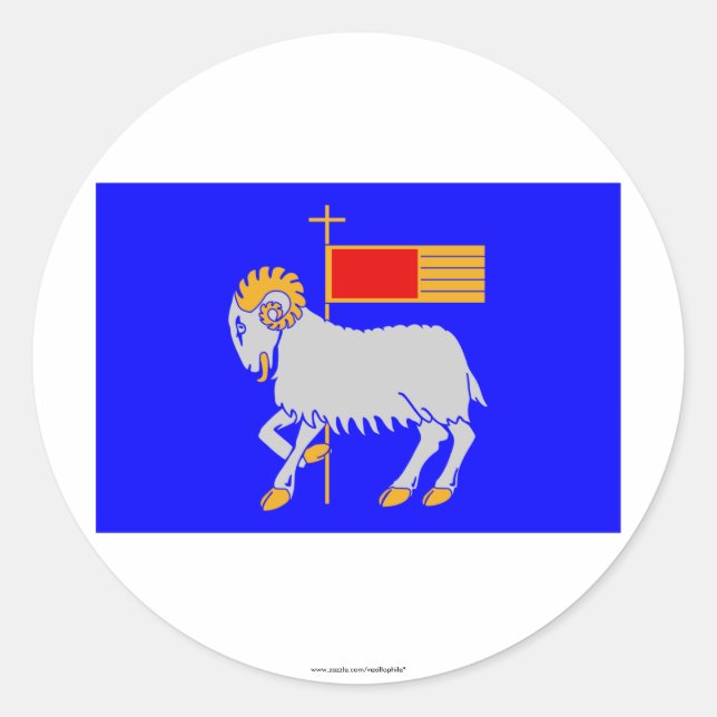 Gotlands län flag runder aufkleber (Vorderseite)