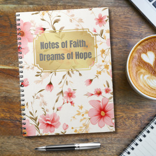 .Gotles Zitat auf rosa Vintages Blumenmuster Notizblock