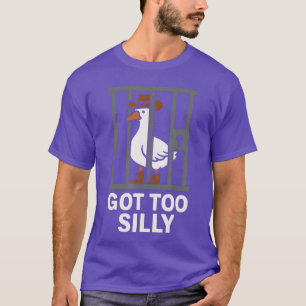 Gotoo Verrückter Cowboy-Gans Lustiges Meme-Design T-Shirt