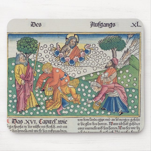 Gott 13-22 des Exodus-16 stellt Wachteln und Manna Mousepad (Vorne)