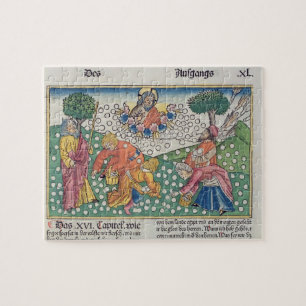 Gott 13-22 des Exodus-16 stellt Wachteln und Manna Puzzle