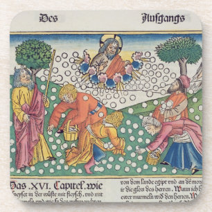 Gott 13-22 des Exodus-16 stellt Wachteln und Manna Untersetzer